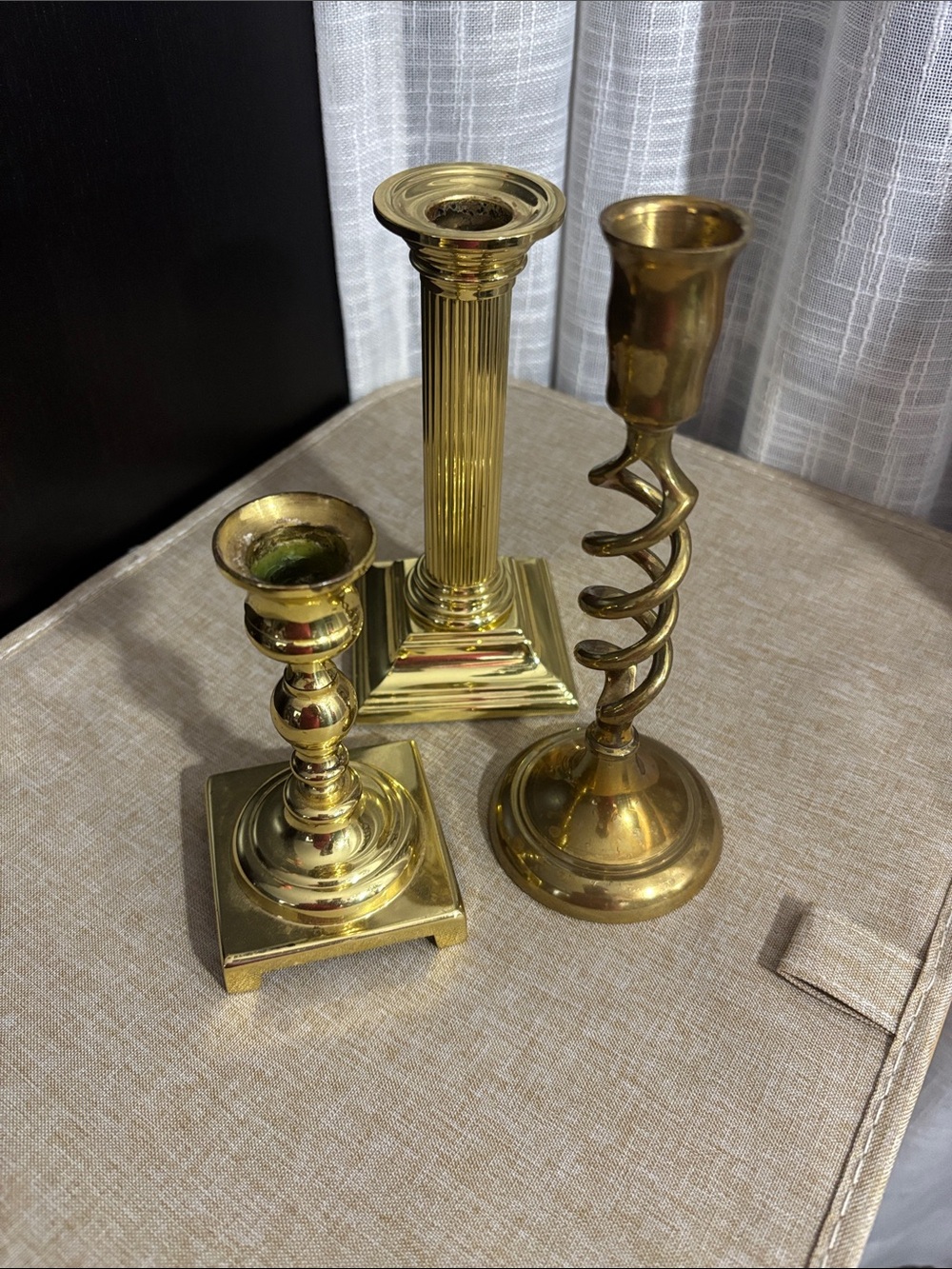 Brass Candle Holder Set - Gold Finish